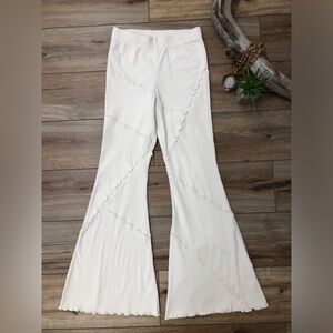 Wild Fable Boho Bohemian Winter White Patchwork Wide Leg Flare Leggings